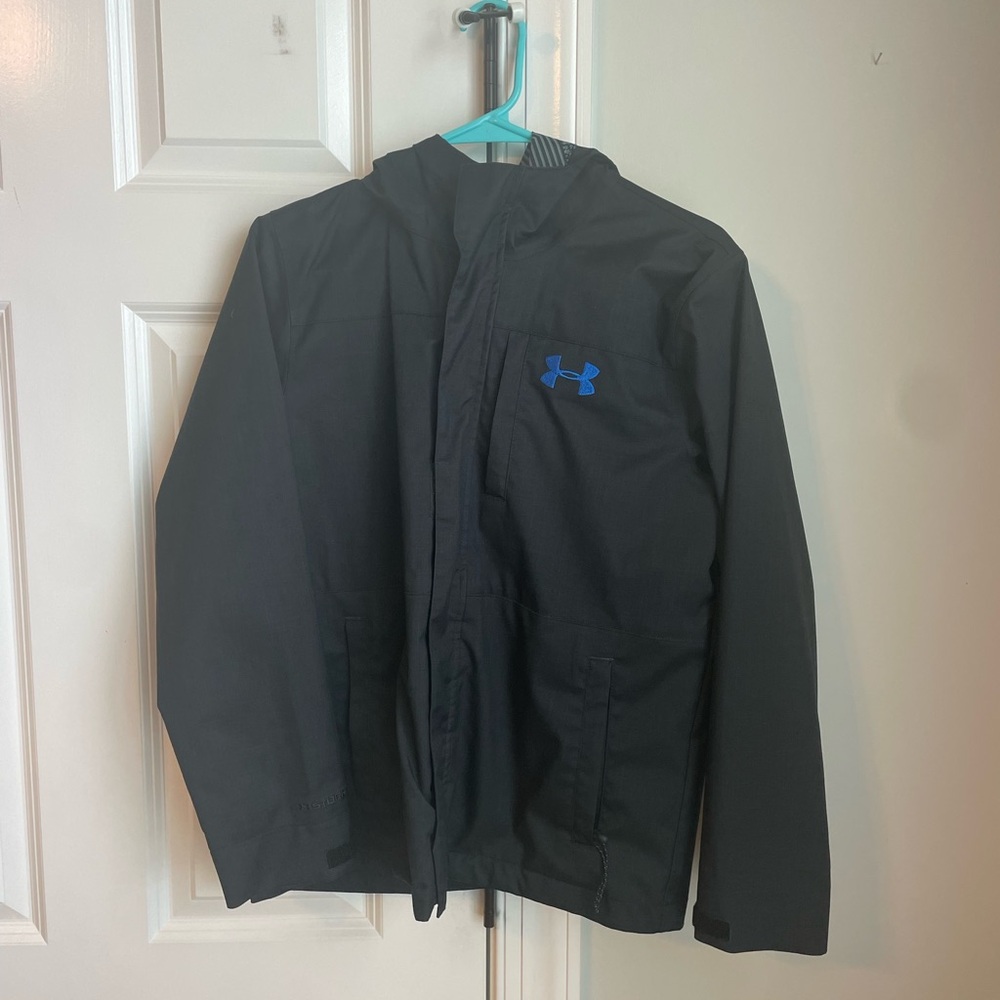 Under Armour Kids Raincoat in Black with Blue Accent
